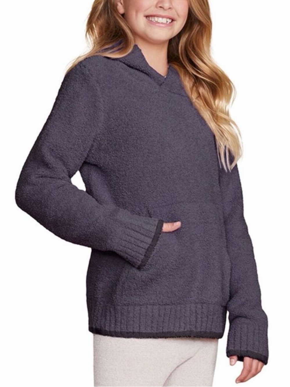 Youth Barefoot Dreams CozyChic Pullover Hoodie Kids Unisex Boys Girls Soft Med